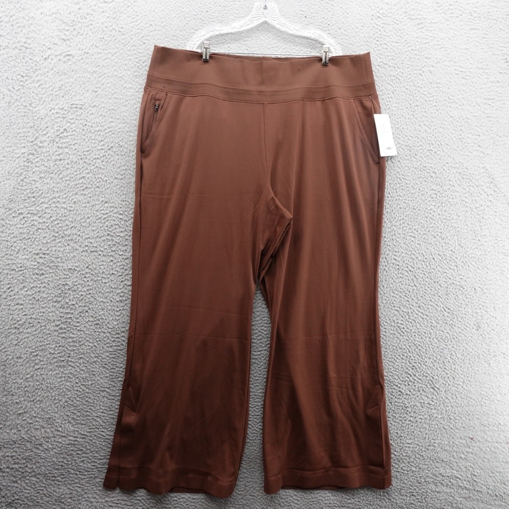Athleta Venice Pant Womens 3X Brown Wide Leg Performance Trousers NWT